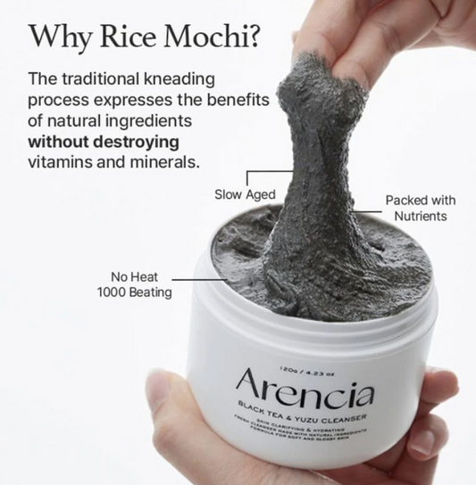 ARENCIA Black Tea & Yuzu Rice Mochi Cleanser (120g)