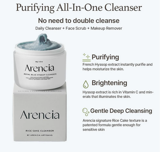 ARENCIA Fresh Blue Hyssop Rice Mochi Cleanser (120g)