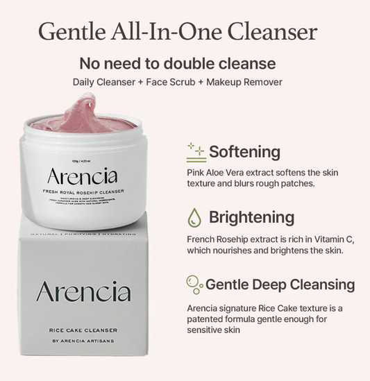 ARENCIA Fresh Rosehip Rice Mochi Cleanser 120g