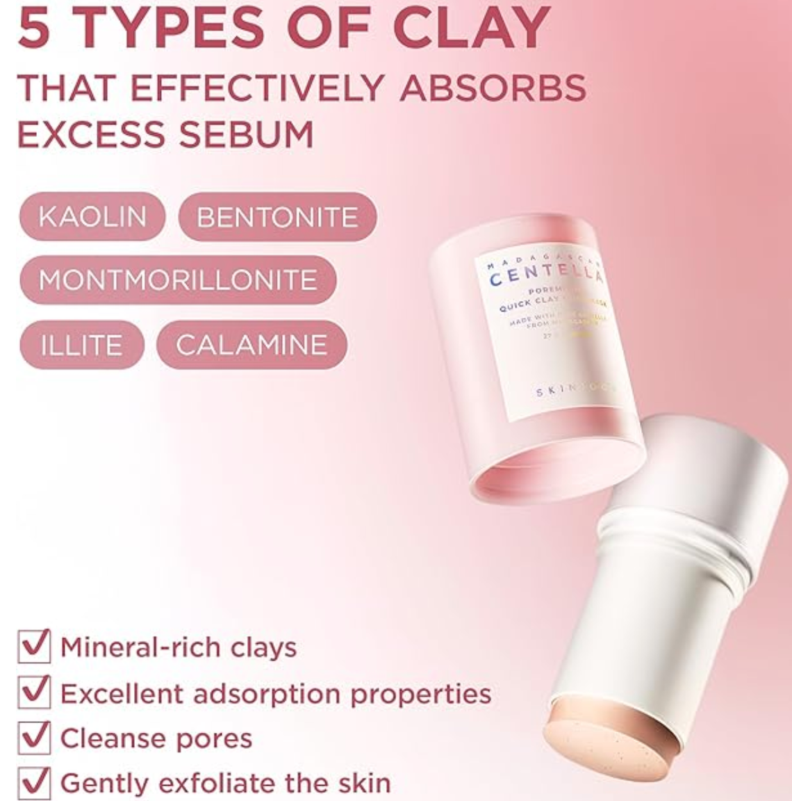 Skin1004 - CENTELLA POREMINIMIZING QUICK CLAY STICK MASK