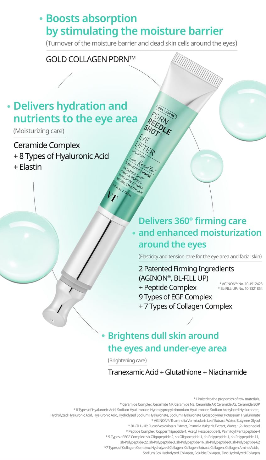 VT cosmetics - PDRN Reedle Shot Eye Lifter 15ml.