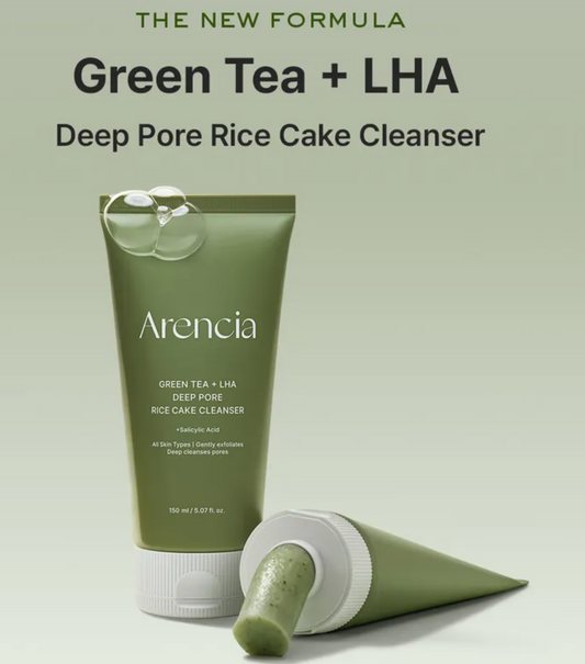 Arencia - Green Tea + LHA Deep Pore Rice Cake Cleanser 150ml