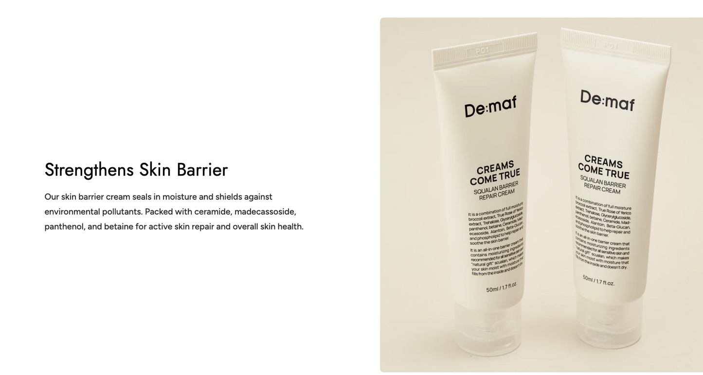 De:maf - Creams Come True Squalane Barrier Repair Cream (50ml)