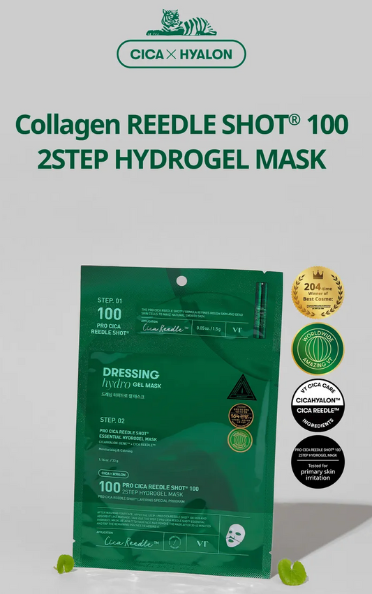 VT cosmetics - 100 Pro Cica Reedle Shot 100 - 2step Hydrogel Mask 1ea