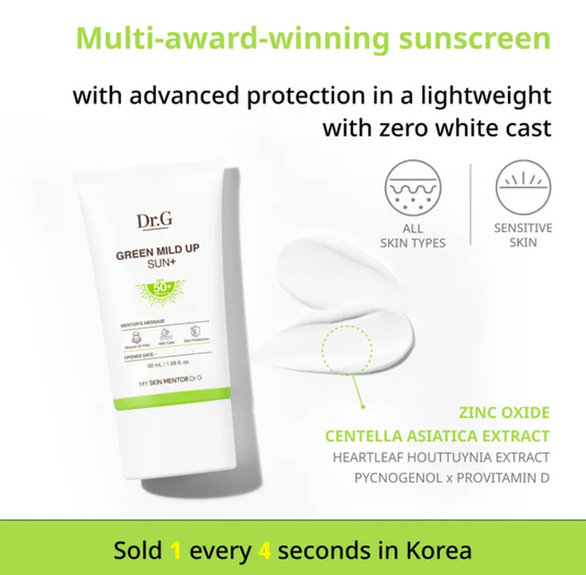 Dr.G - Green Mild Up Sun+ (50ml) - Mineral Sunscreen