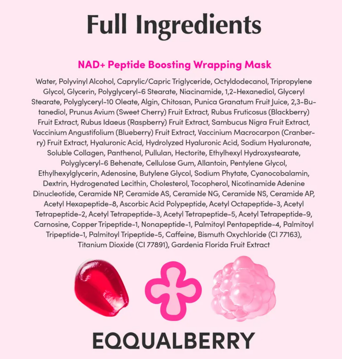 EQQUALBERRY - NAD+ Peptide Boosting Night Wrapping Mask Set