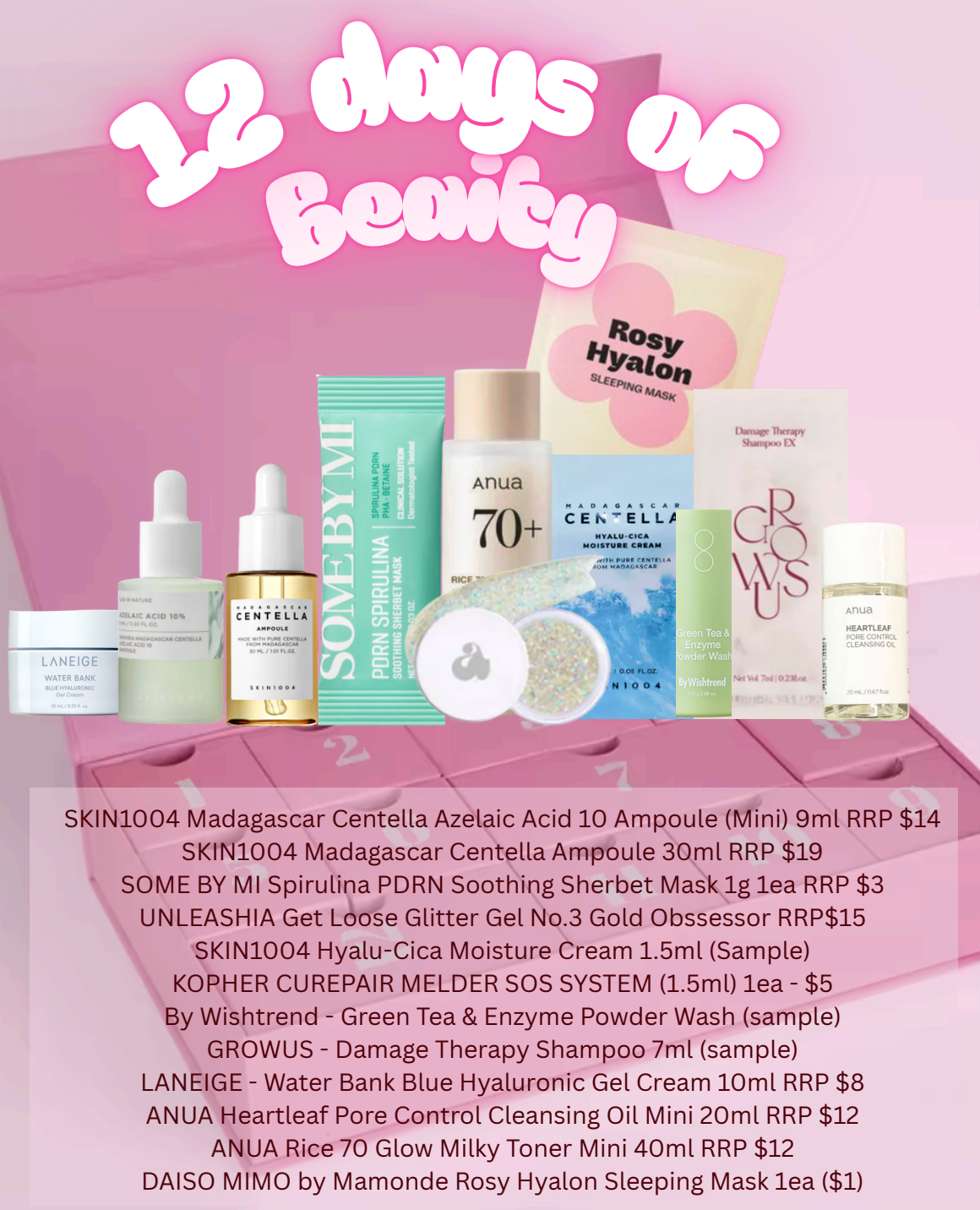 12 days of Beauty Set $19