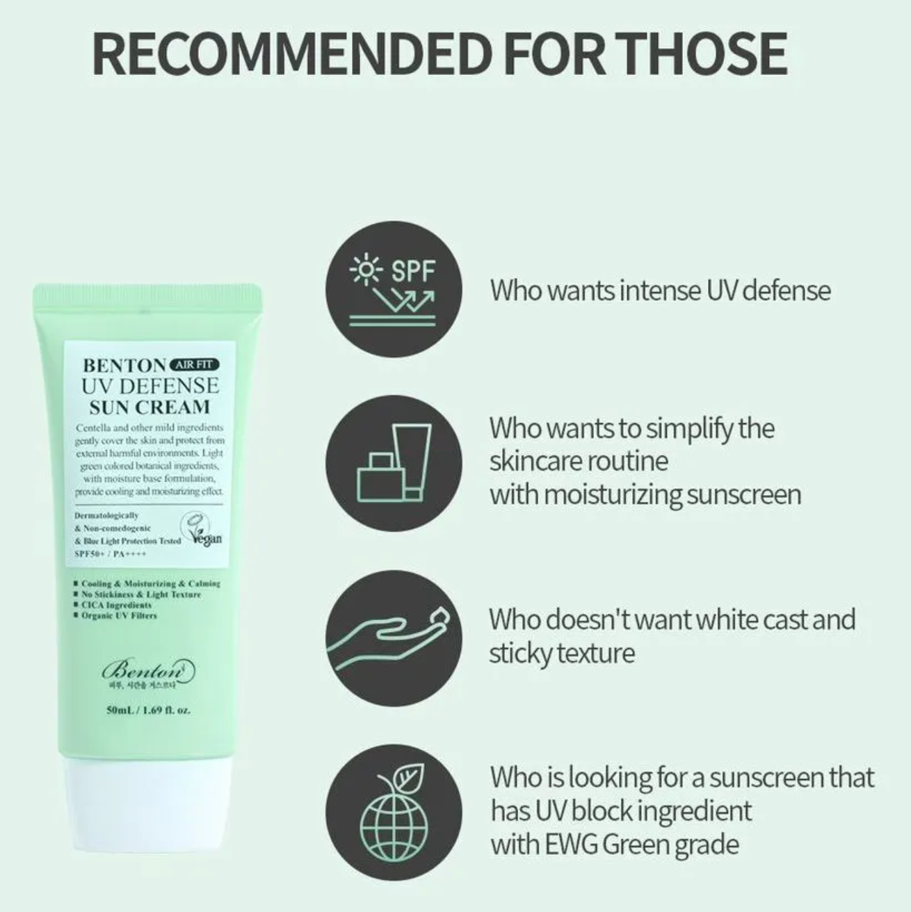 BENTON Air Fit UV Defense Sun Cream 50ml