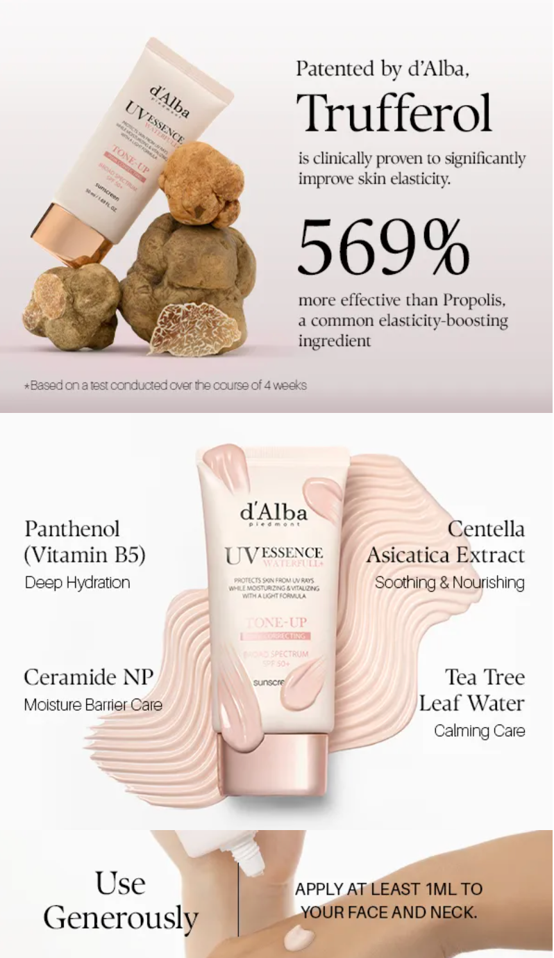 d'Alba - UV ESSENCE WATERFULL+ TONE-UP PINK CORRECTING 50ml