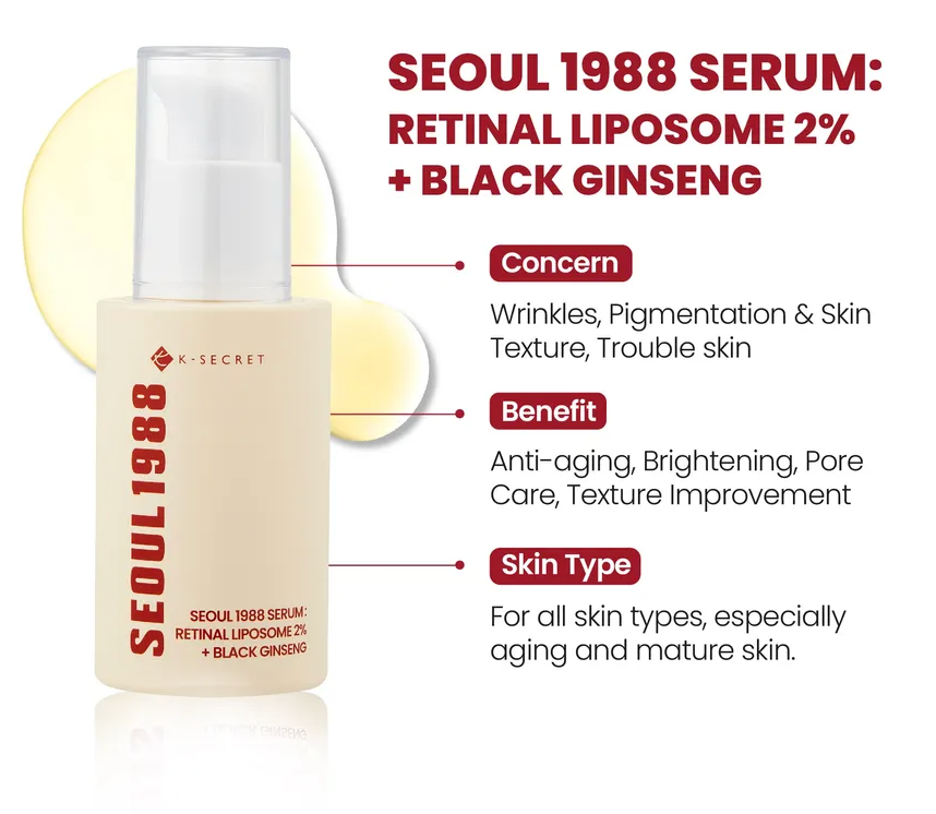 KSECRET - SEOUL 1988 SERUM: RETINAL LIPOSOME 2% + BLACK GINSENG