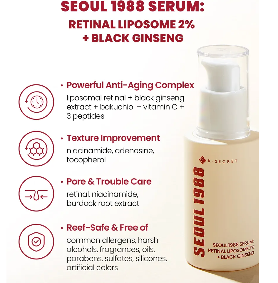KSECRET - SEOUL 1988 SERUM: RETINAL LIPOSOME 2% + BLACK GINSENG
