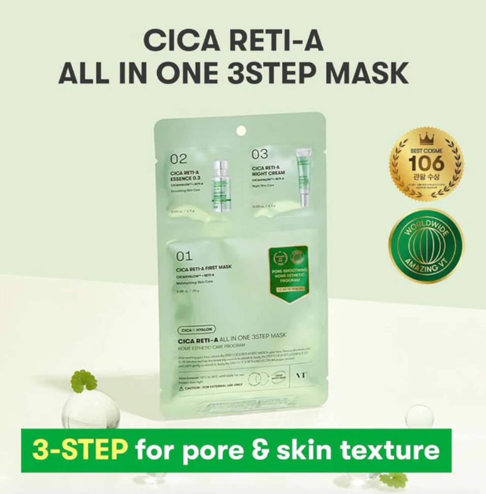 VT Cosmetics - Cica Reti-A All in One 3 Step Mask 1ea