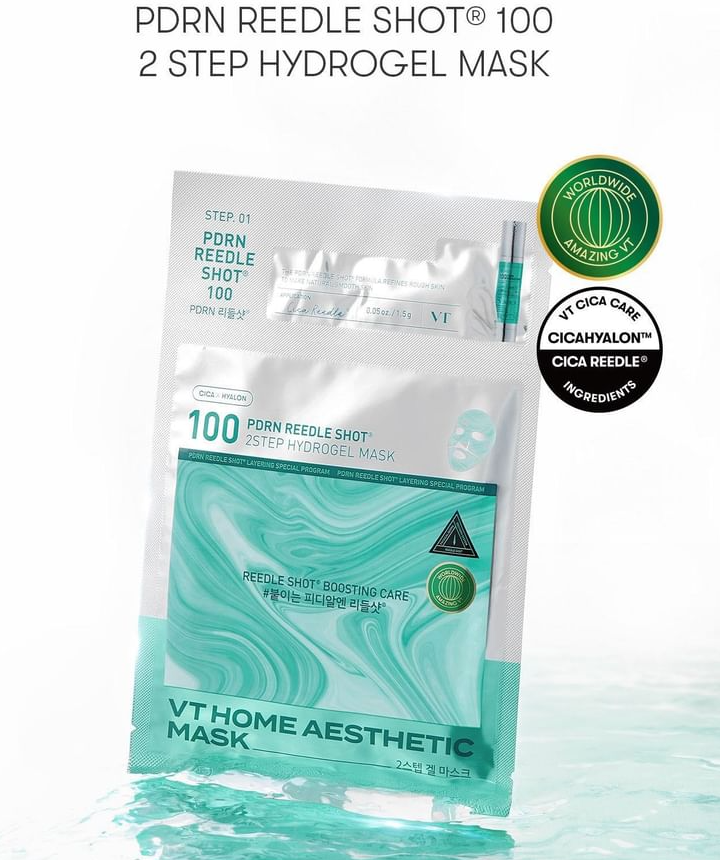VT Cosmetics - 100 PDRN Reedle Shot 2 Step Hydrogel Mask 1ea