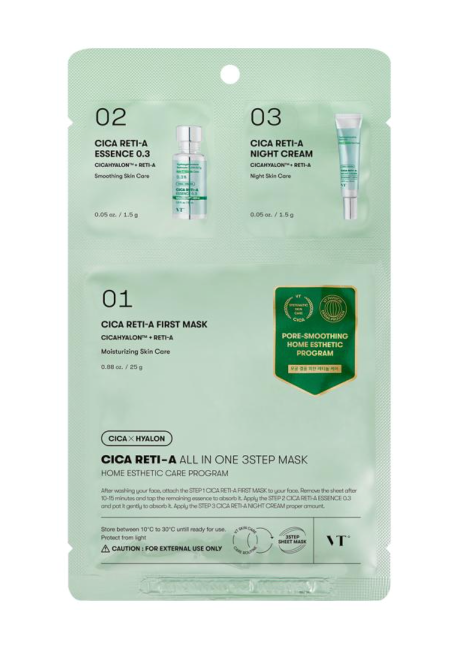 VT Cosmetics - Cica Reti-A All in One 3 STEP Mask (1ea)