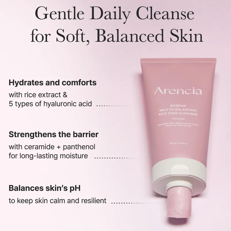 Arencia - Rosehip Mild PH balancing Rice Cake Cleanser 150g