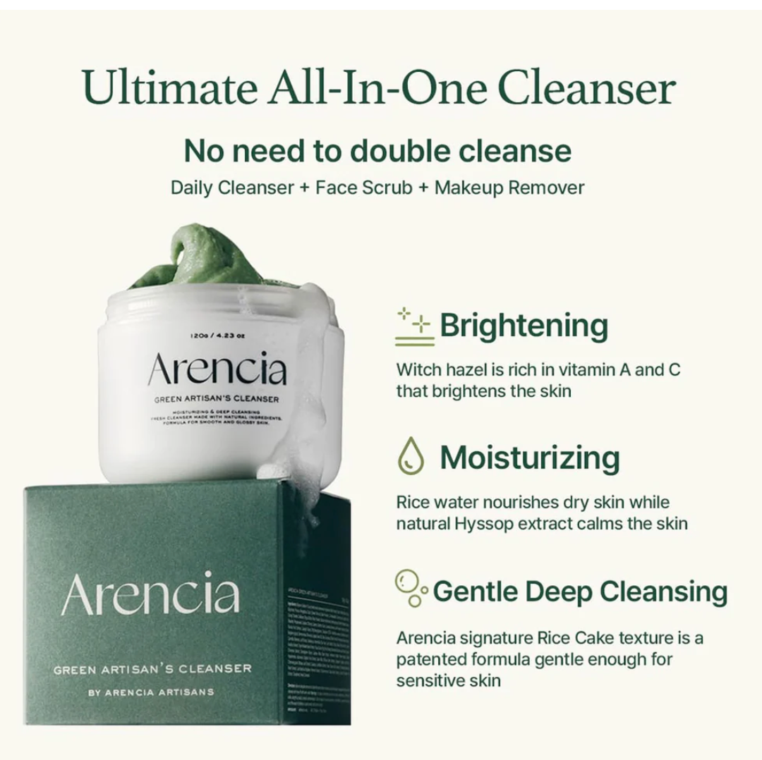 Arencia - Fresh Green Rice Mochi Cleanser 120g