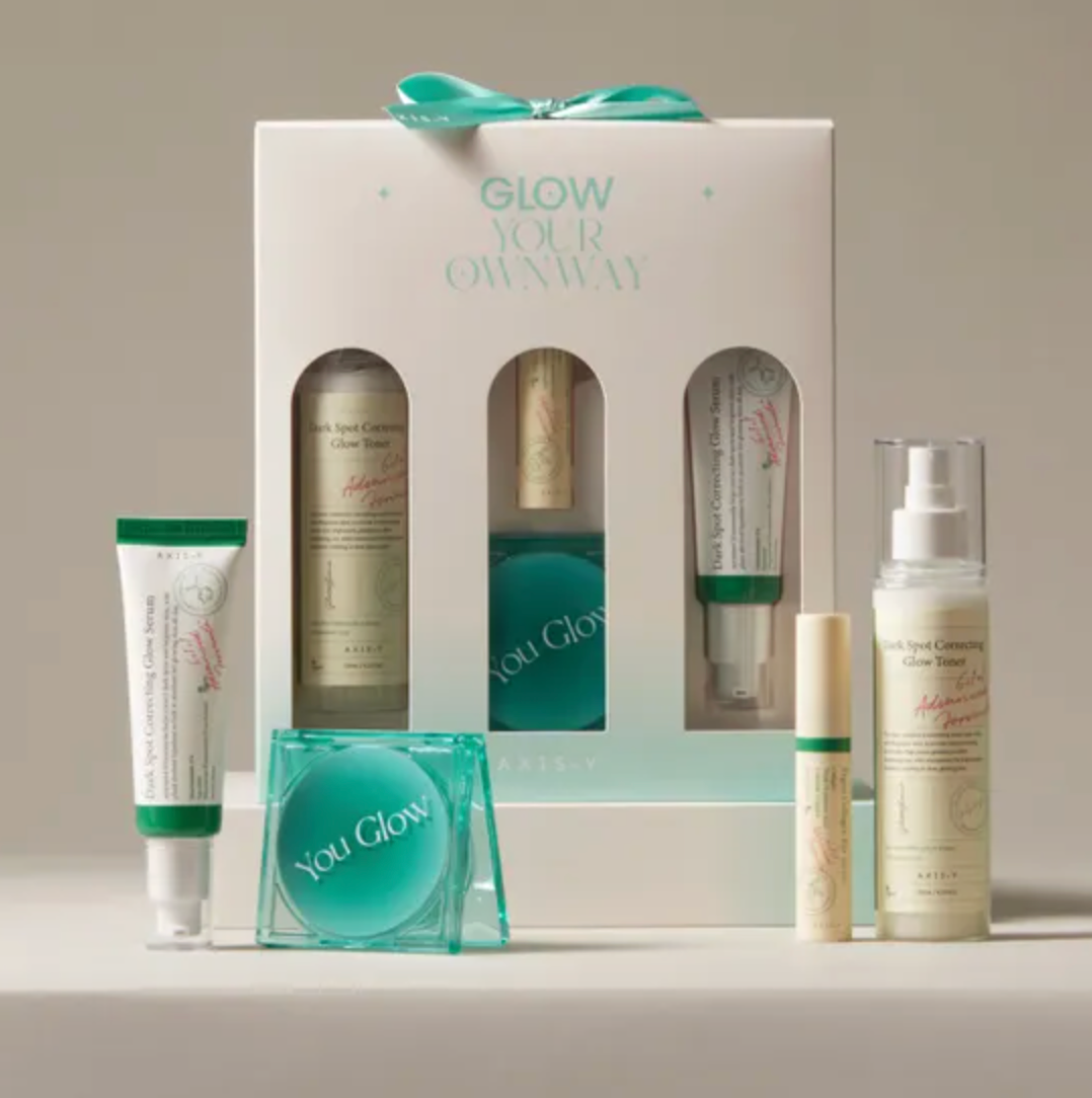 [AXIS-Y] Glow Your Ownway Set (Dark Spot Correcting Glow Toner + Vegan Collagen Eye Serum + Dark Spot Correcting Glow Serum + You Glow Compact Mirror)