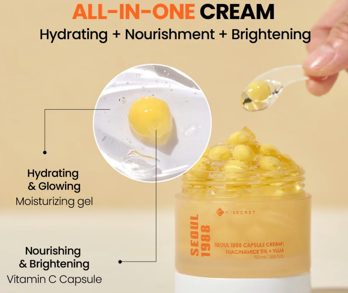 [KSECRET] Capsule Cream : Niacinamide 5% + Yuja 50ml