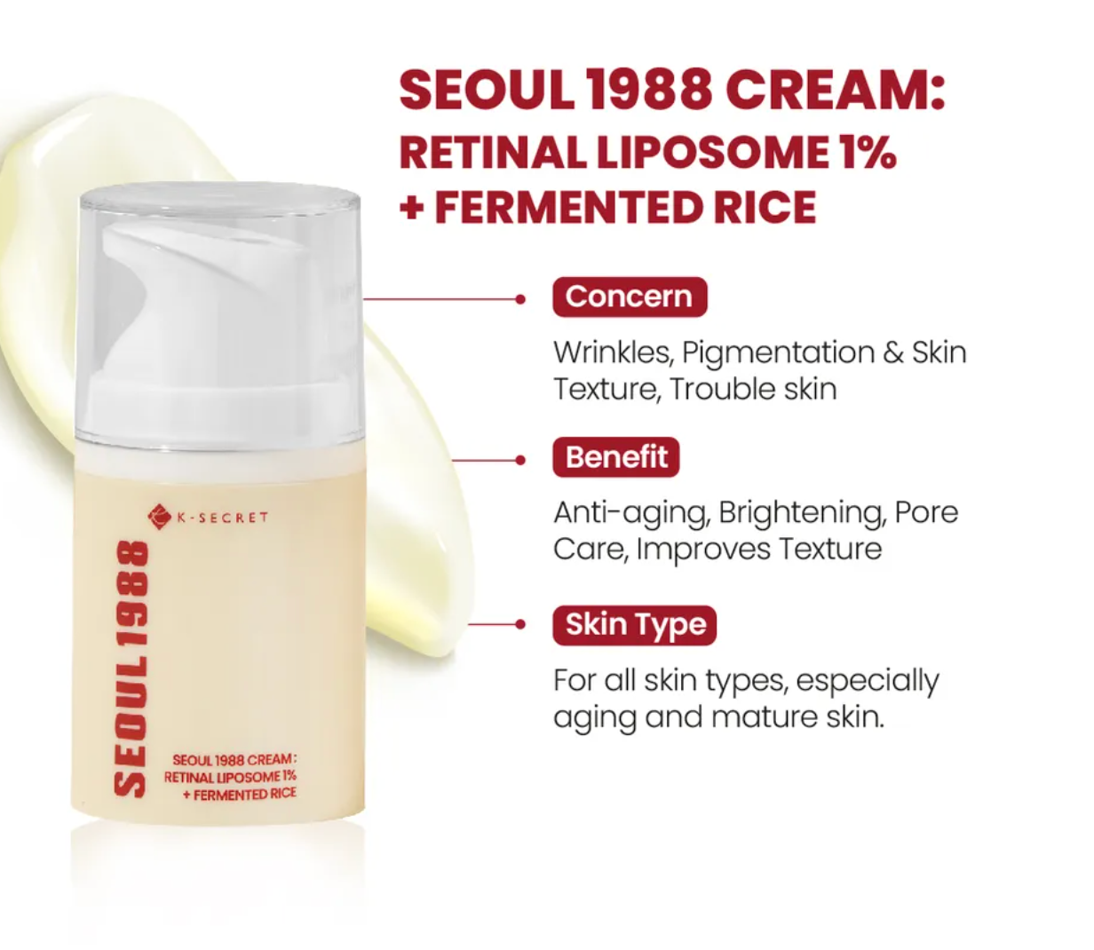 [KSECRET] Retinal Liposome 1% + Fermented Rice Cream