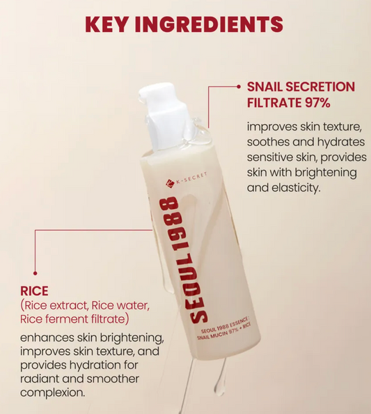 [KSECRET]  Snail Mucin 97% + Rice Essence 100ml