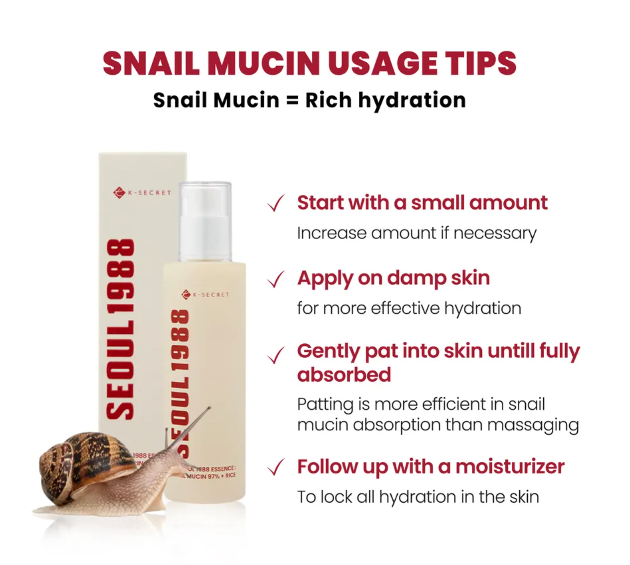 [KSECRET]  Snail Mucin 97% + Rice Essence 100ml