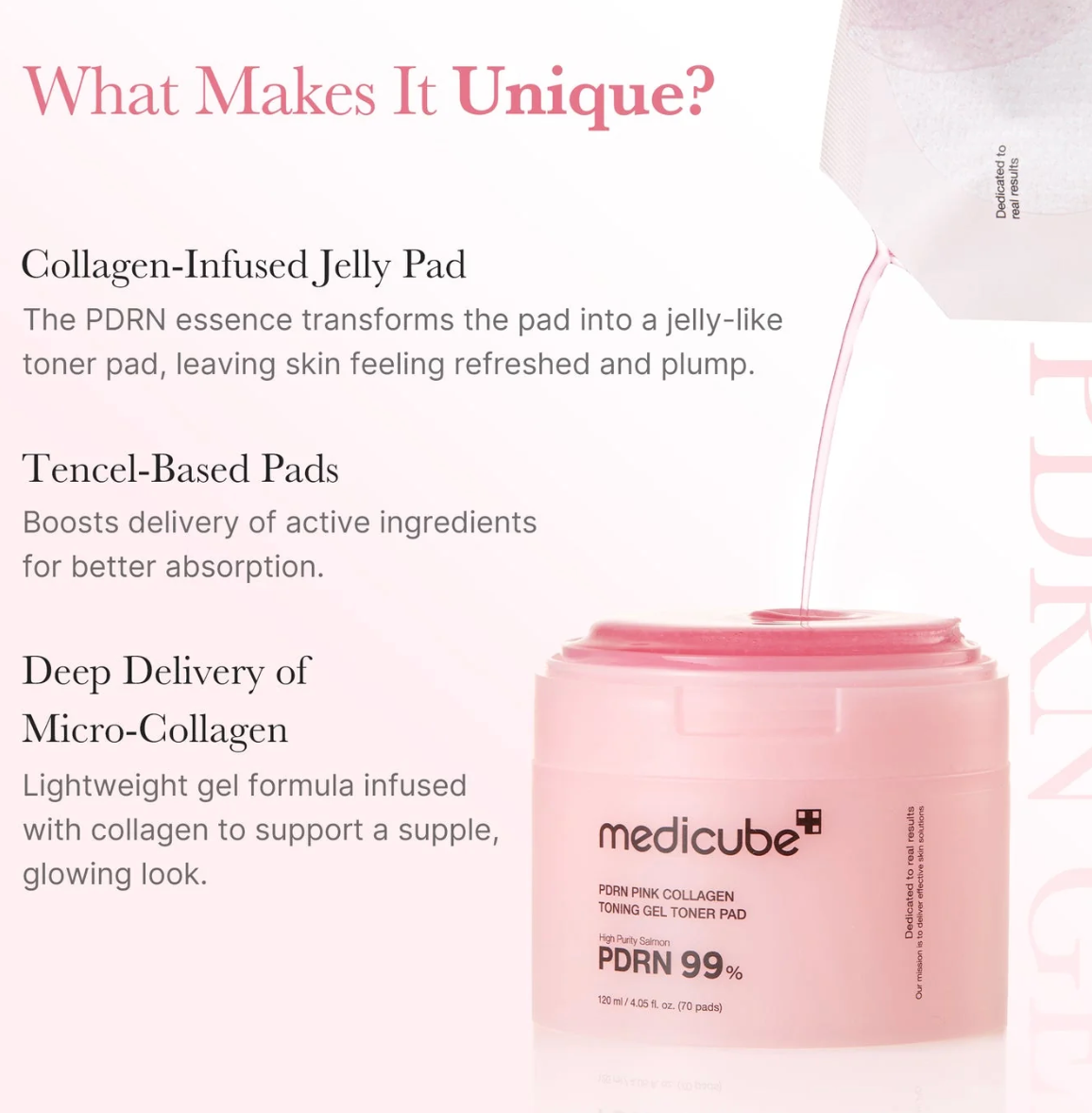 [Medicube] PDRN PINK COLLAGEN TONING GEL TONER PAD 70ea