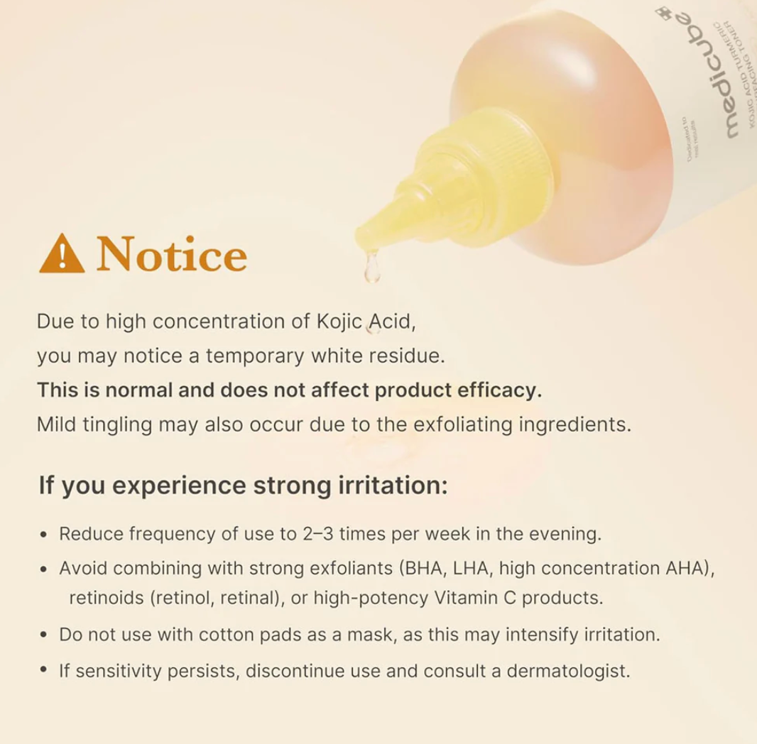 [Medicube] KOJIC ACID TURMERIC RESURFACING TONER 250ML