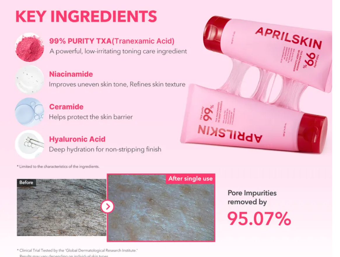 Aprilskin - TX purity 99% TXA Niacinamide 99 Deep Cleanser 120g