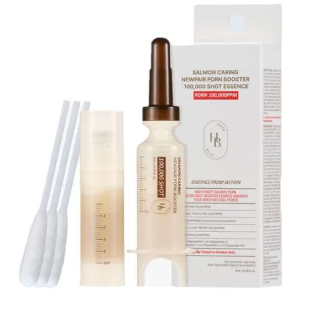HEVEBLUE - Salmon Caring Newpair PDRN Booster 100,000 Shot Essence 1pc Set