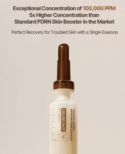 HEVEBLUE - Salmon Caring Newpair PDRN Booster 100,000 Shot Essence 1pc Set