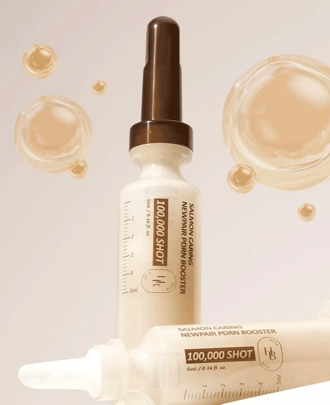 HEVEBLUE - Salmon Caring Newpair PDRN Booster 100,000 Shot Essence 1pc Set
