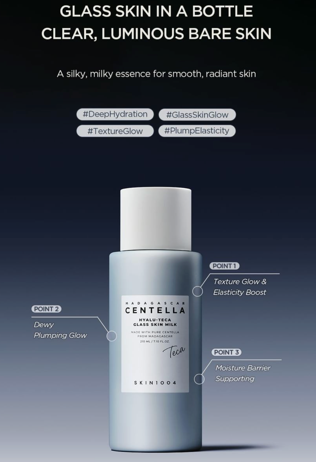 SKIN1004 - Madagascar Centella Hyalu-Teca Glass Skin Milk
