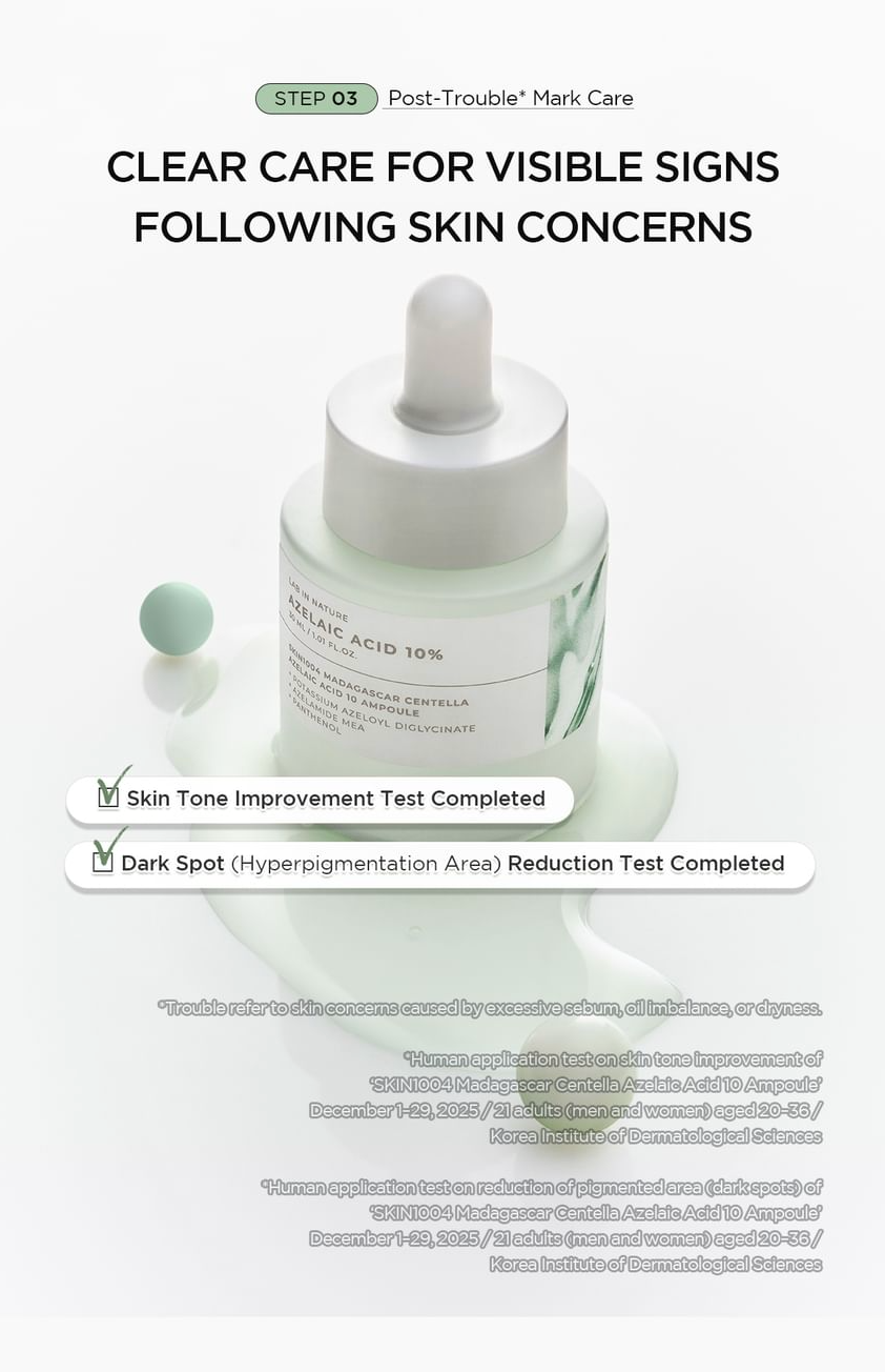 skin1004 - Madagascar Centella Azelaic Acid 10 Ampoule 9ml, 30ml