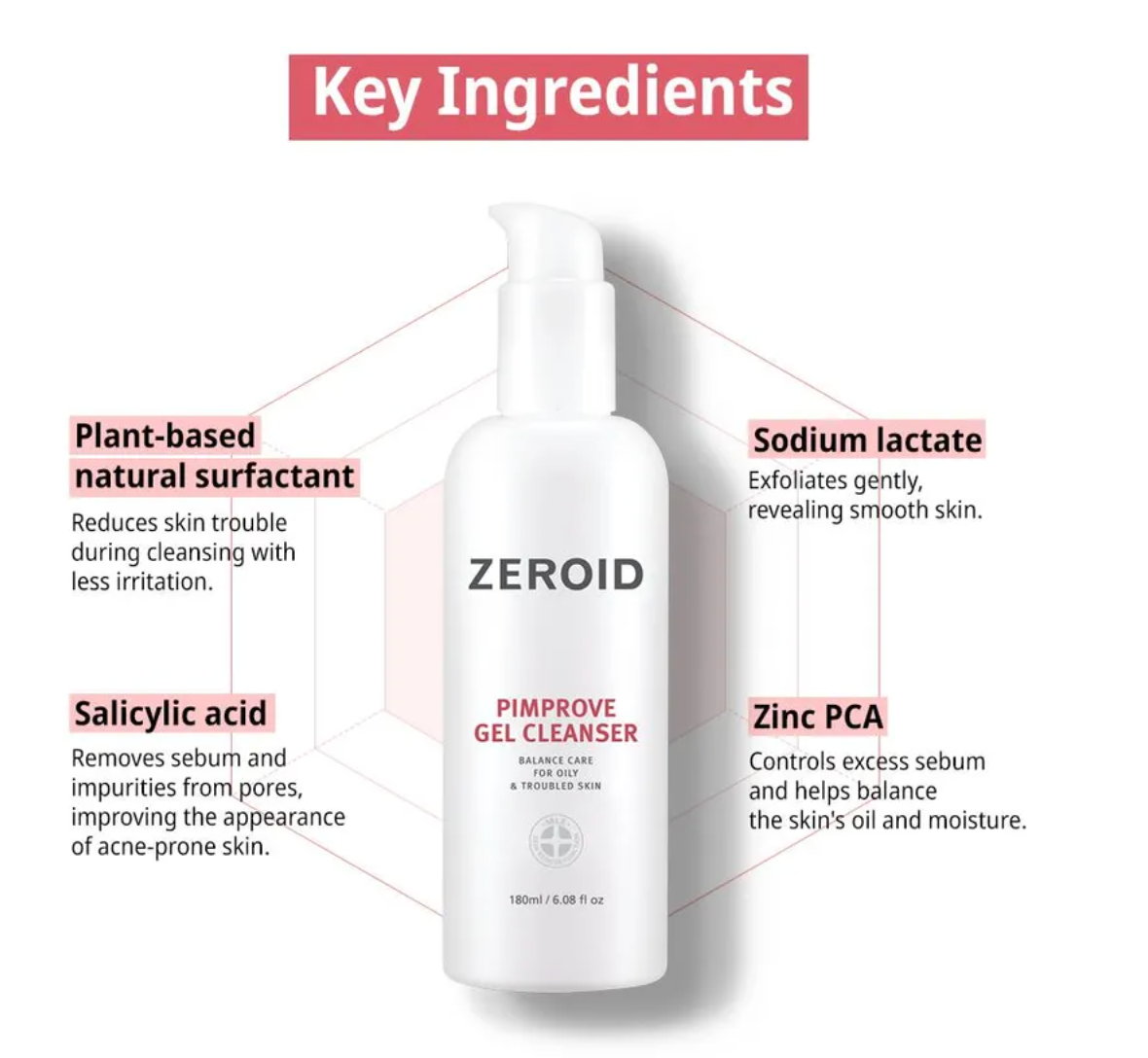 Zeroid - Pimprove Gel Cleanser 180ml