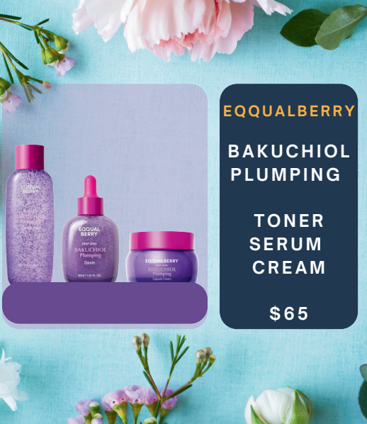 eqqualberry  Bakuchiol Plumping  Toner Serum  Cream Set