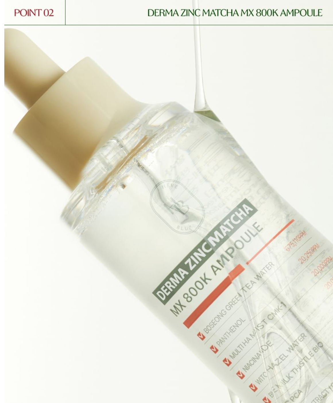 Heveblue - Derma Zinc Matcha Mx 800K Ampoule 50ml