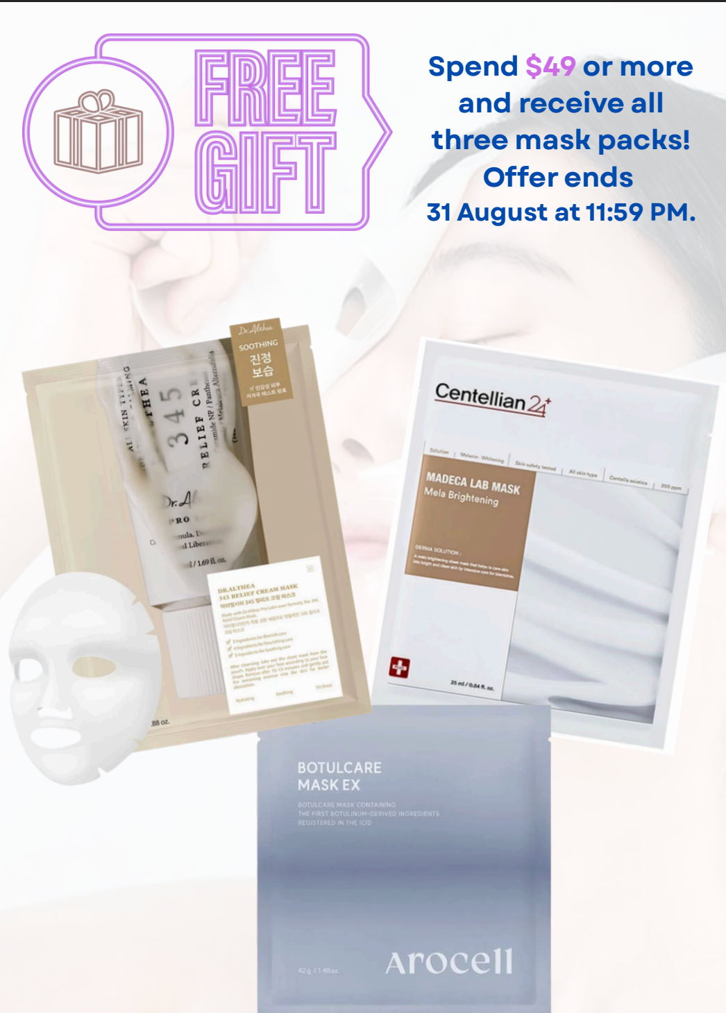 Mask Packs - Gift on Purchase $49 and over