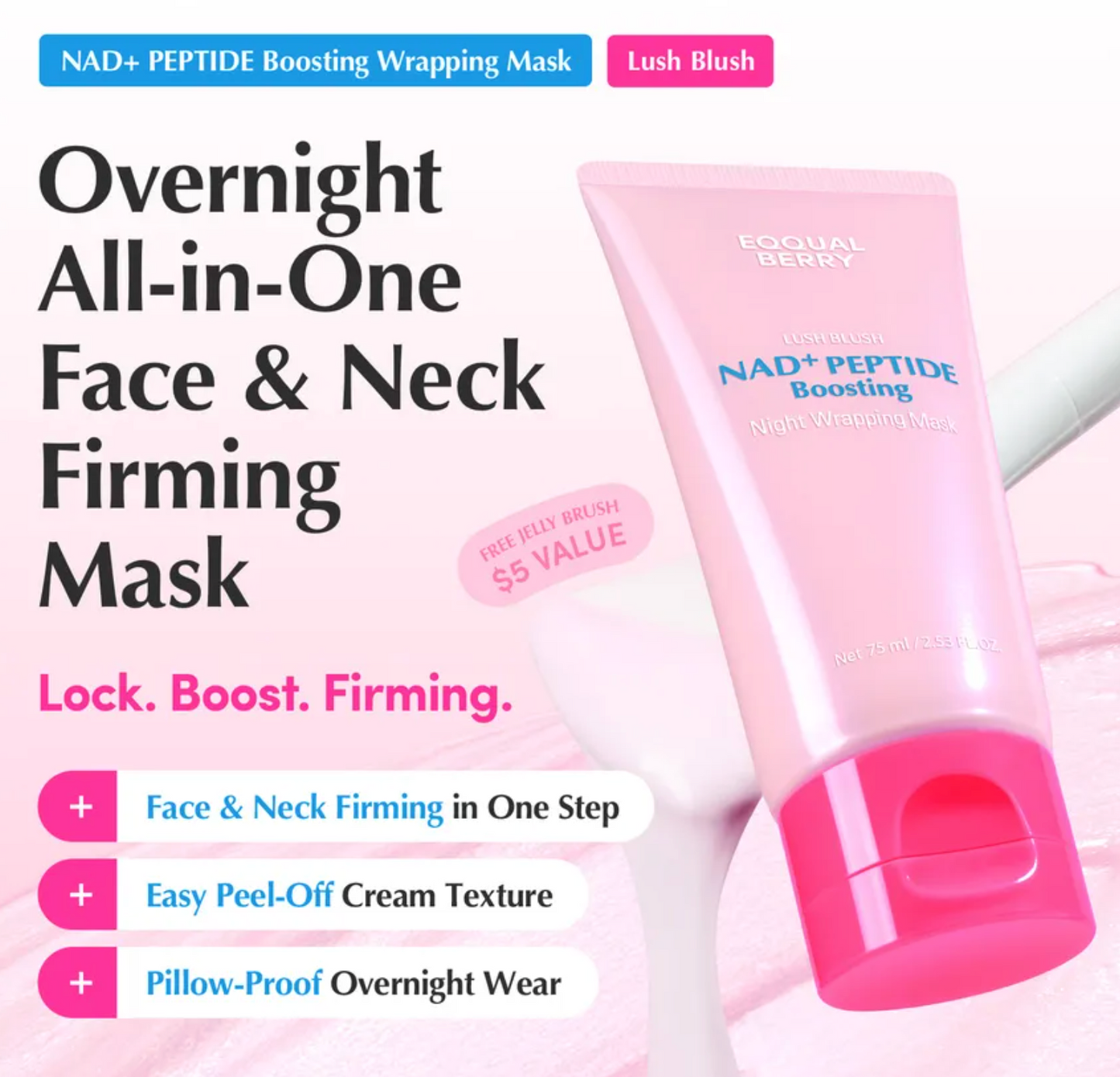EQQUALBERRY - NAD+ Peptide Boosting Night Wrapping Mask Set