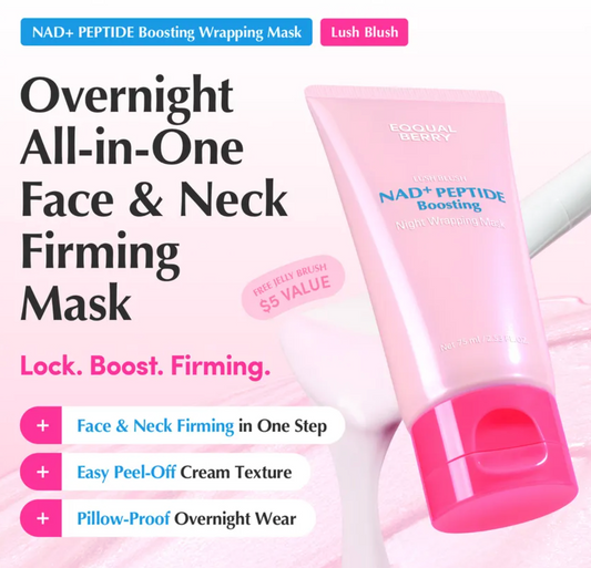 EQQUALBERRY - NAD+ Peptide Boosting Night Wrapping Mask Set