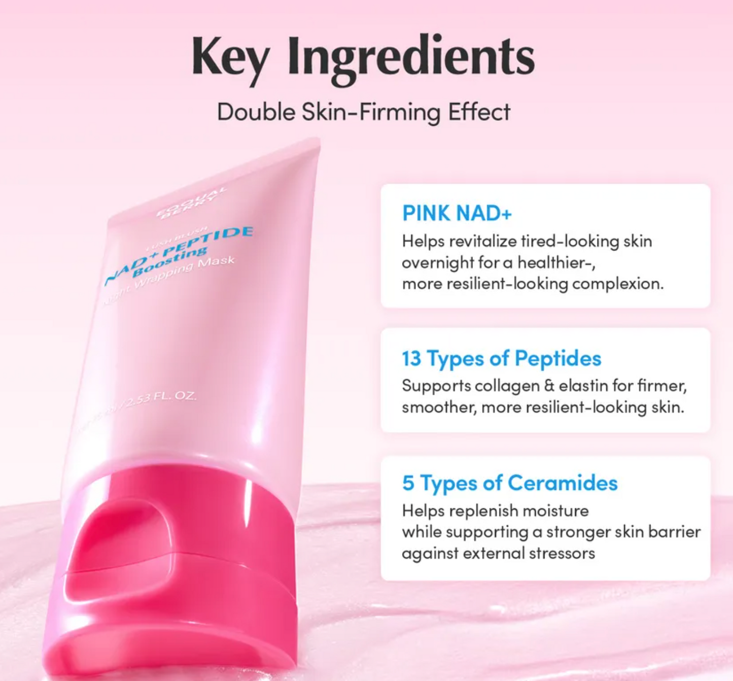 EQQUALBERRY - NAD+ Peptide Boosting Night Wrapping Mask Set