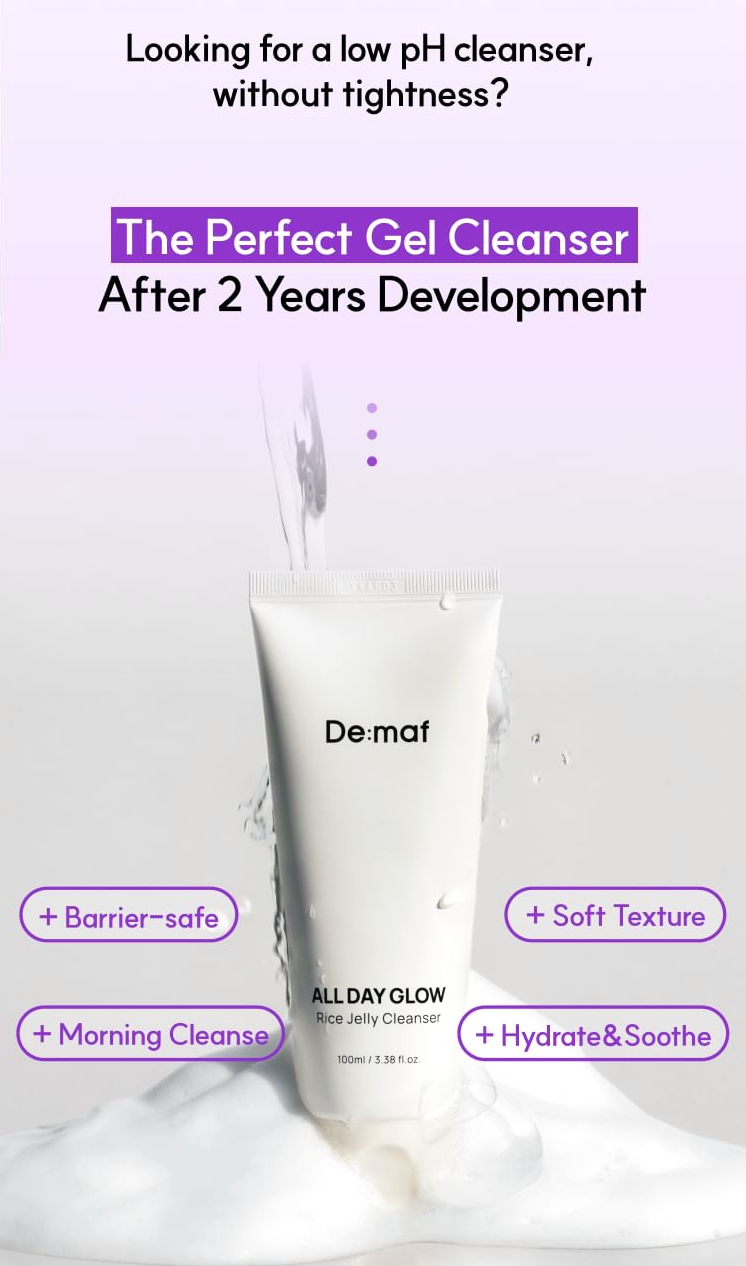 De:maf - All Day Glow Rice Jelly Cleanser 30ml Mini