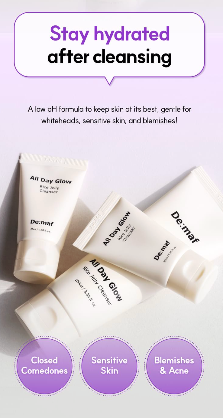 De:maf - All Day Glow Rice Jelly Cleanser 30ml Mini