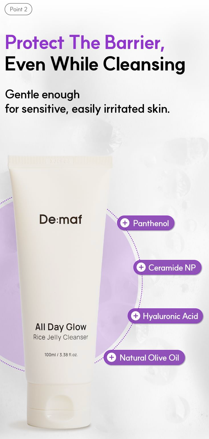 De:maf - All Day Glow Rice Jelly Cleanser 30ml Mini