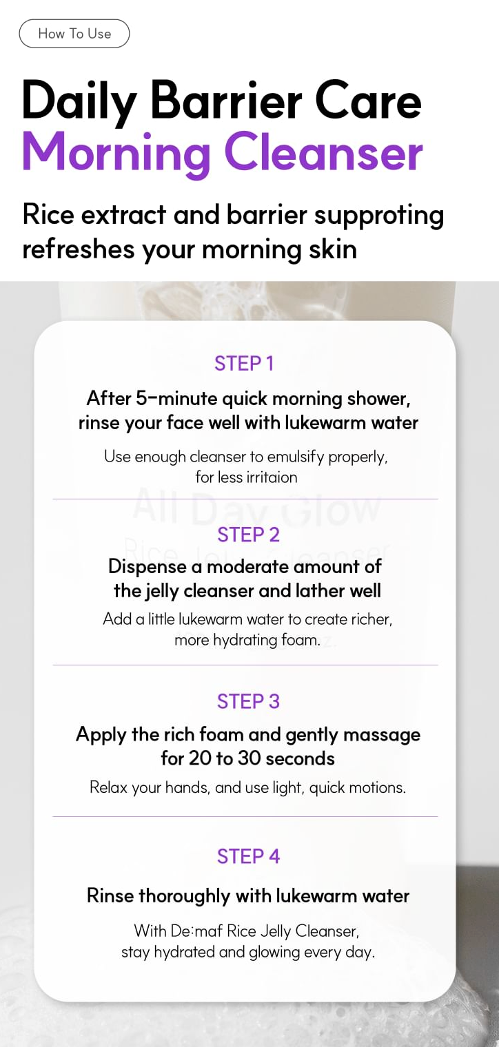 De:maf - All Day Glow Rice Jelly Cleanser 30ml Mini