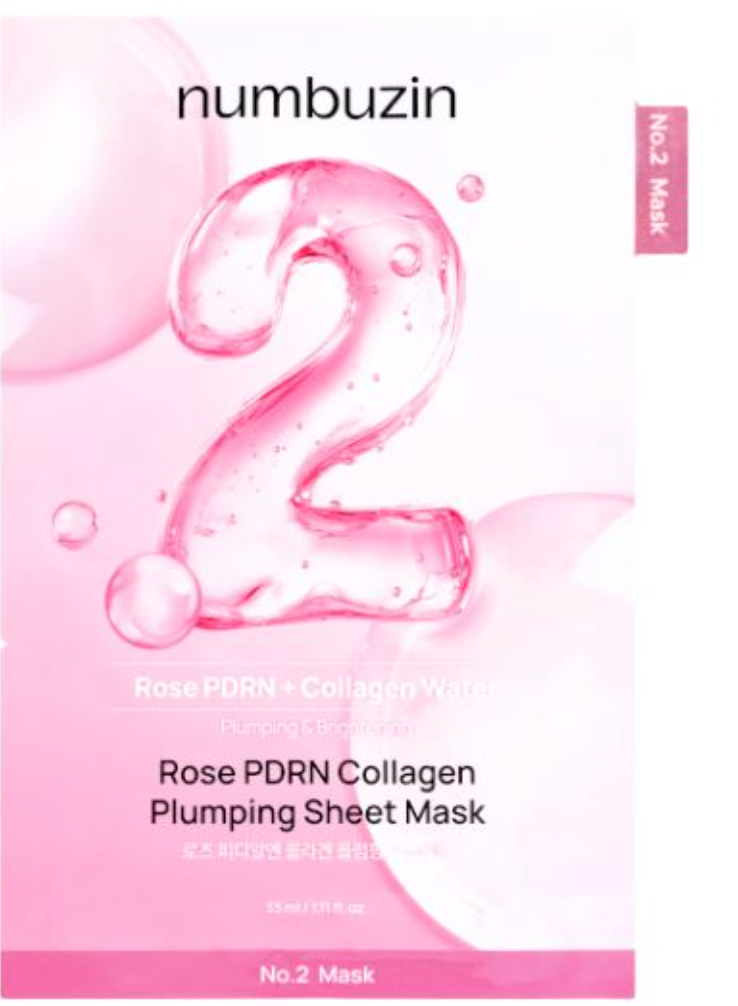numbuzin - No.2 Rose PDRN Collagen Plumping Sheet Mask - 1pcs
