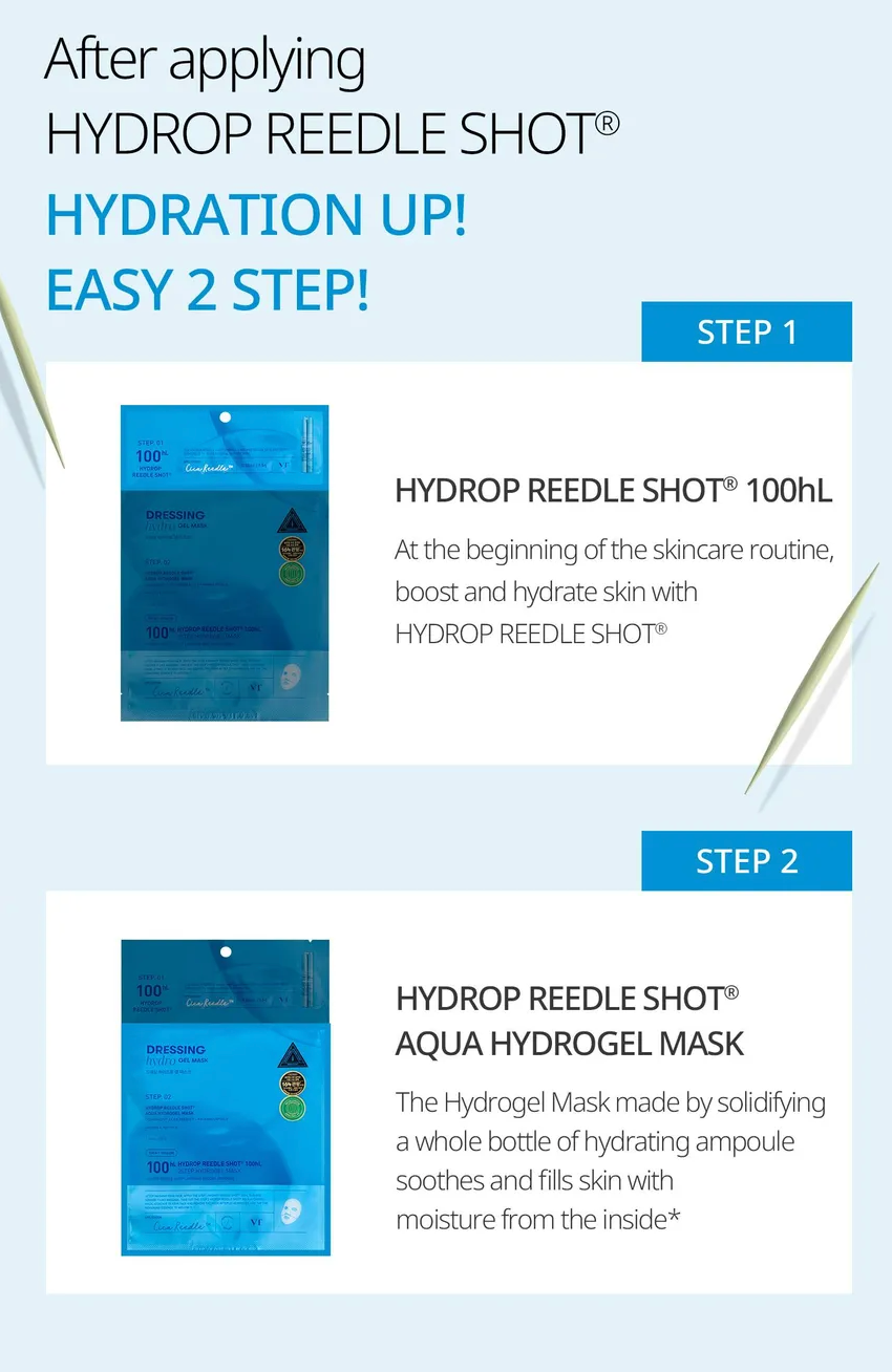 VT Cosmetics - Hydrop Reedle Shot 100ml 2 Step Hydrogel Mask 1ea