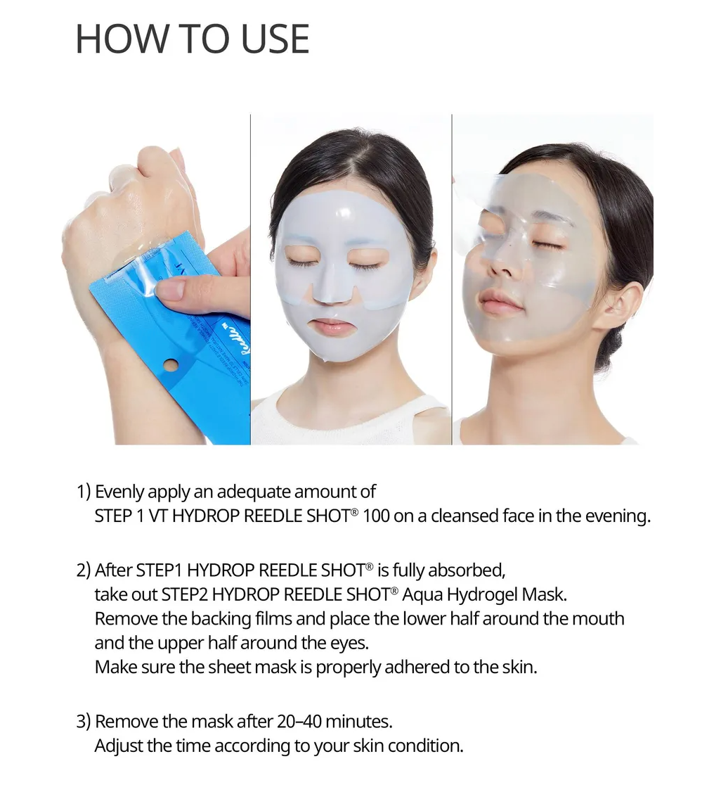 VT Cosmetics - Hydrop Reedle Shot 100ml 2 Step Hydrogel Mask 1ea