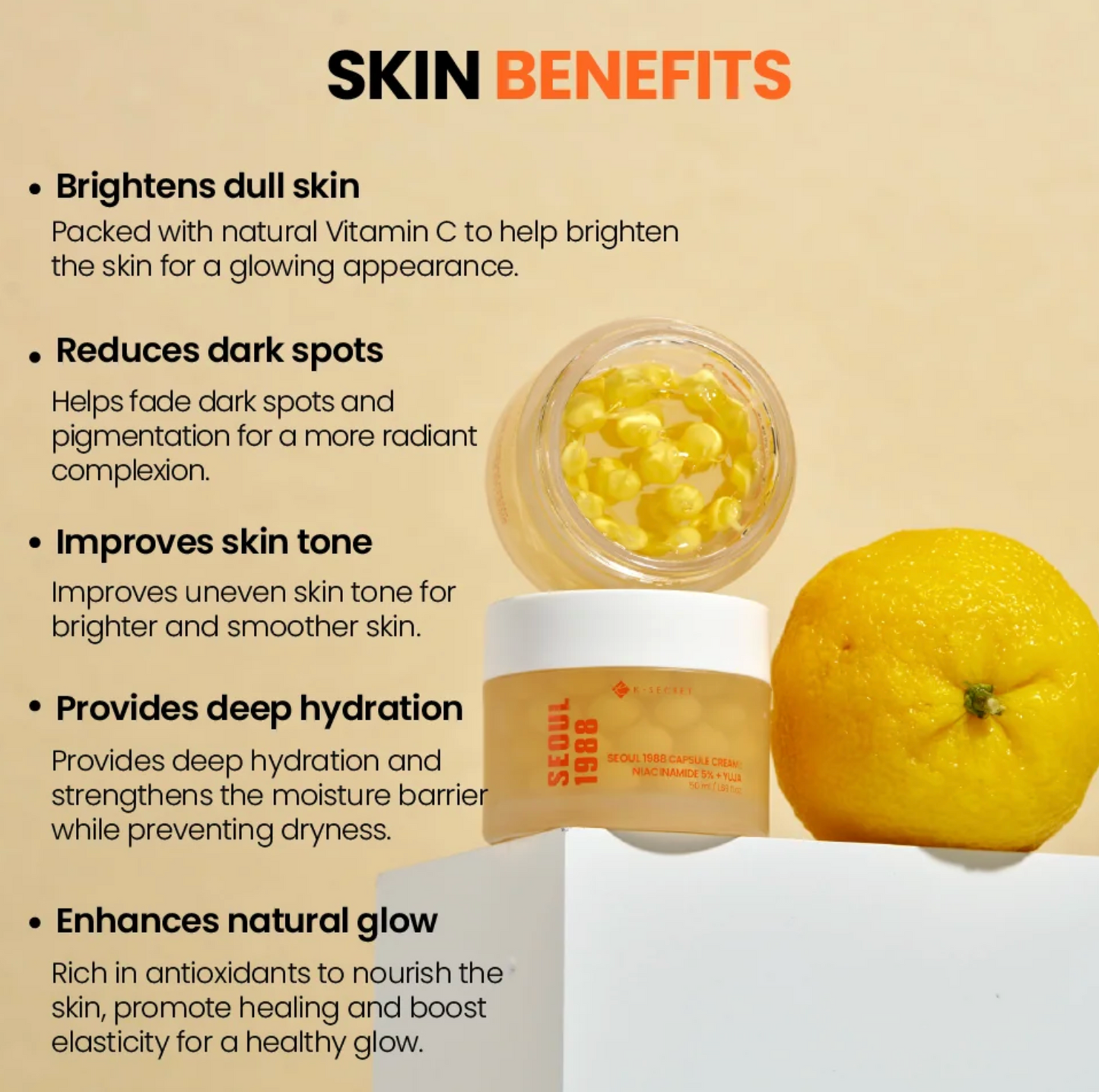[KSECRET] Capsule Cream : Niacinamide 5% + Yuja 50ml