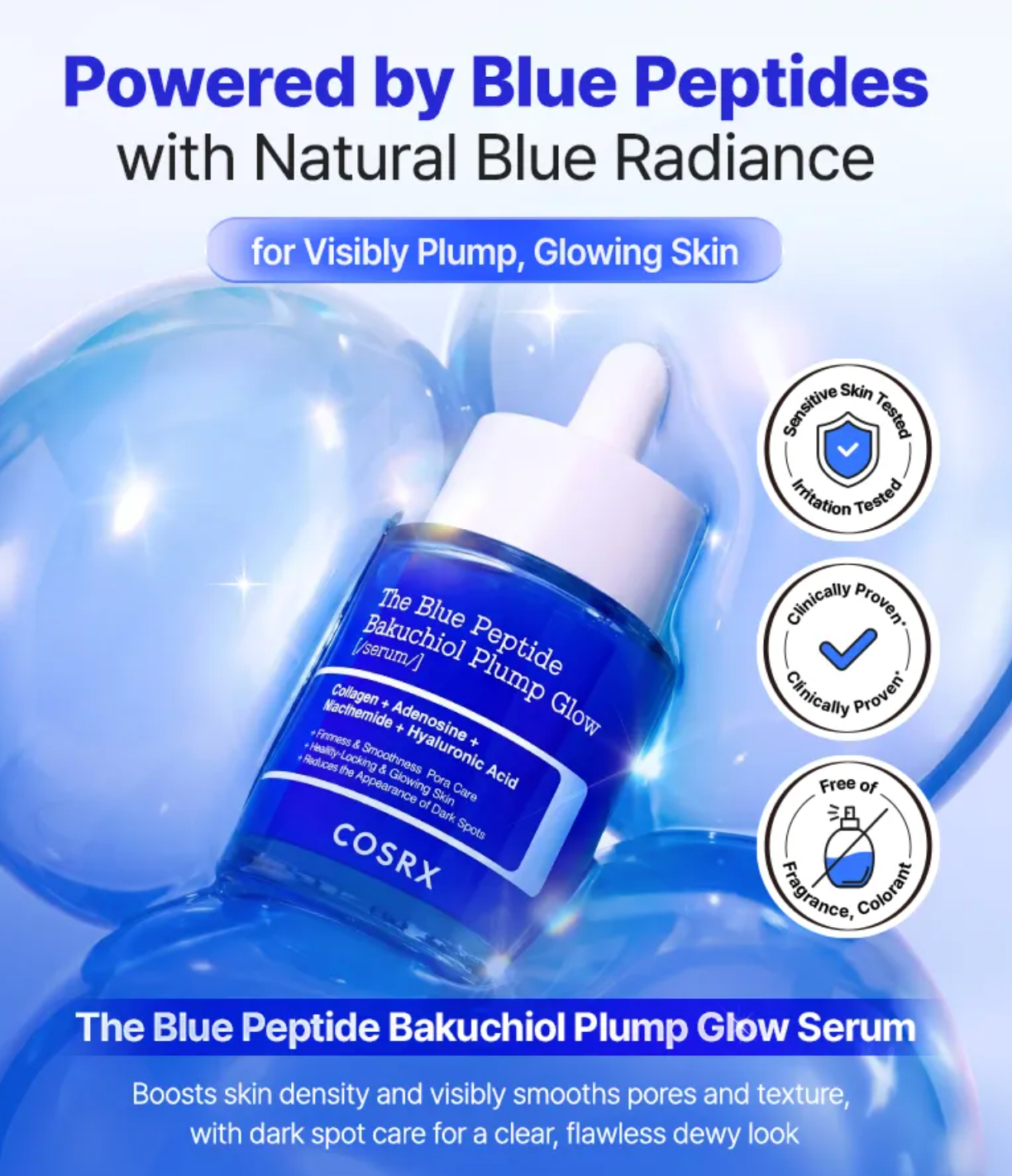 COSRX - The Blue Peptide Bakuchiol Plump Glow Serum