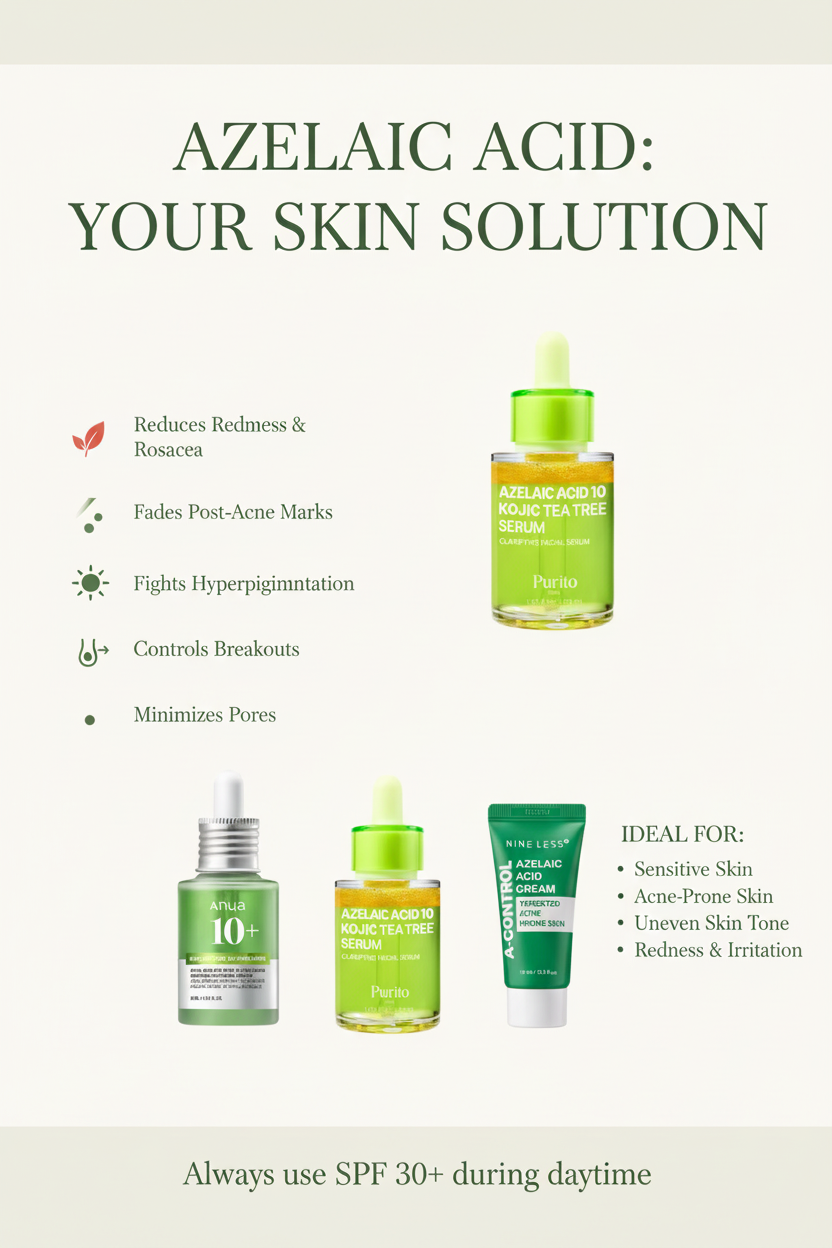 Azelaic Acid Benefits and Target Audience Poster